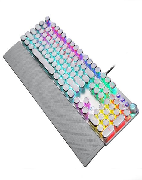 Teclado de teclado mecánico RGB Teckspenssing de teclado de juego de juego de juego de juego Punk con control de metal con control de luz y reposo en la muñeca1826107