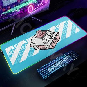 Tapis de souris rvb clavier mécanique tapis de souris de jeu interrupteur en caoutchouc LED tapis de souris lumineux Gamer tapis de souris LED tapis de bureau rétro-éclairé