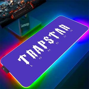 RGB-muismat T-Trapstar London Game-muismat Lichtgevend toetsenbord met achtergrondverlichting LED-desktoppad met bekabelde game-accessoires PC-kast 240113