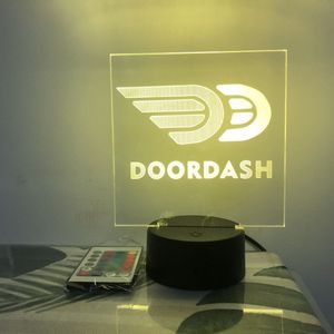 RGB Multicolor Teken DOORDASH Auto Decoratie Inclusief 16 Kleuren USB Batterij Afstandsbediening