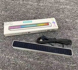 Lámpara USB de ritmo musical RGB, luz de ambiente controlada por voz para escritorio, atmósfera de coche, artículo musical colorido controlado por voz