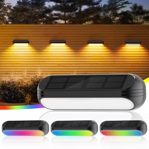 Luces solares de jardín RGB para exteriores, cambio de color mejorado y modo de trabajo blanco cálido 2