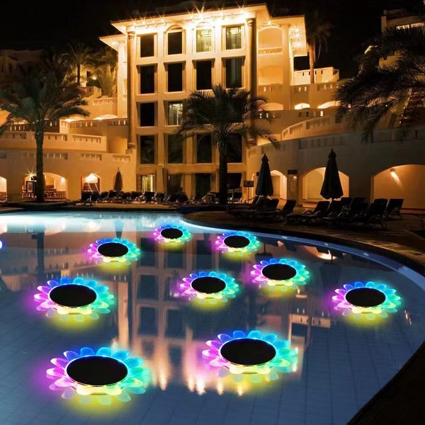 RGB luces subacuáticas LED impermeable al aire libre piscina colorida persiguiendo agua flotador estanque iluminación lámpara