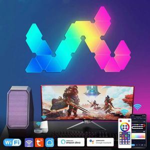 RGB WIFI APP Bluetooth tuya LED Triangle atmosphère intérieure appliques pour ordinateur jeu chambre décoration LED veilleuse