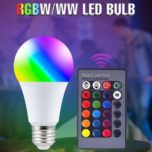 RGBW LED Bulb Remote Control 3/5/10/15W Dimmable Ampoule Smart Lights
