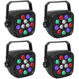 Professionele podiumverlichting 12 LED RGBW Mixed Effect Up Lights met afstandsbediening DMX 512 Sound Activated Light LED Disco DJ Par Light voor Party Club Wedding