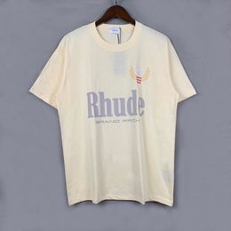 RH Designers Mens Rhude broderie t-shirts for Summer Mens Tops Letter Polos Shirt tshirts Vêtements à manches courtes grandes taille plus 100% coton t-shirt s-xl 421