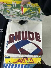 RH Designers Mens Rhude broderie t-shirts for Summer Mens Tops Letter Polos Shirt tshirts Vêtements à manches courtes Large plus vestestop