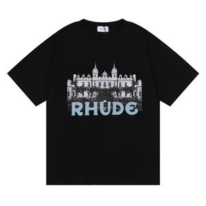 RH Designers Hommes Rhude Broderie T-shirts Pour L'été Hauts Pour Hommes Lettre Polos Chemise Femmes T-shirts Vêtements À Manches Courtes Grande Taille 100% Coton T-shirts Taille S-XL dk