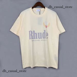 RH Designers Mens Rhude broderie T-shirts for Summer Mens Tops Letter Polos Shirt tshirts Vêtements à manches courtes grandes taille plus taille 100% coton taille S-xl 104