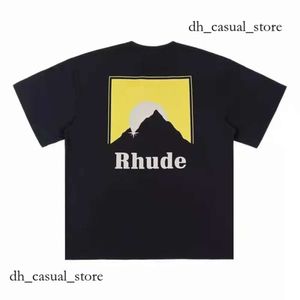 RH Designers Mens Rhude broderie T-shirts for Summer Mens Tops Letter Polos Shirt tshirts Vêtements à manches courtes grandes taille plus taille 100% coton taille S-xl 543