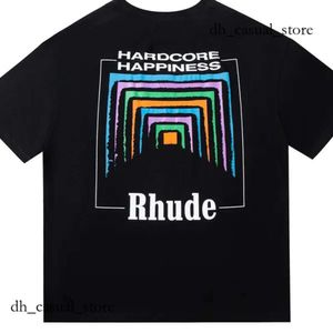 RH Designers Mens Rhude broderie T-shirts for Mens Tops LETTS POLOS THIRTS THIRTS Vêtements courts à manches courtes grandes taille plus 100% coton TIES S-XL 761