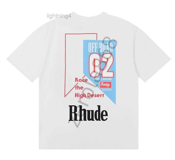 RH Designers Mens Rhude broderie t-shirts for Summer Mens Tops Letter Polos Shirt Womens Tshirts Vêtement