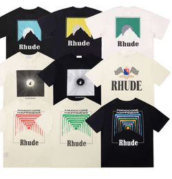 RH Designers RHUDE broderie t-shirts for Summer Mens Tops Letter Polos Shirt tshirts Vêtements à manches courtes grandes plus 100% coton 00