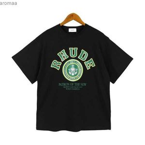 Rh Designers Summer Mens Rhude T Shirts para Tops Carta Polos Camisa Bordado Camisetas para mujer Ropa Manga corta Grande Talla grande Teesbwimudzg