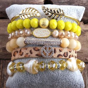 RH mode Boho bijoux accessoire pierre perlée Bracelet 5pc pile Bracelet Bracelet ensemble pour la paix bohème bijoux Gift278d