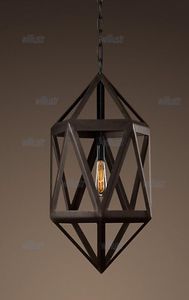 RH éclairage restauration matériel Vintage suspension lampe en acier polyèdre pendentif RH Loft lumières luminaire 6438694