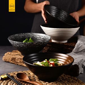 RHE 1000 ml, 1500 ml bol en céramique japonaise bol de nouilles bol de riz de grande capacité décoration de vaisselle domestique 201214
