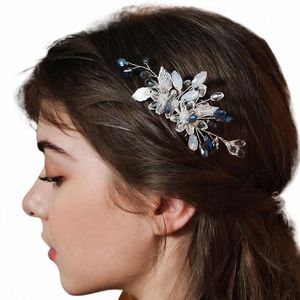 RHINESTE BRIDAL HEIR CLIP BANDEUX ACTIONS BIELRIE BLEU COLLE CRISTAL MAIN MAIN MAIN