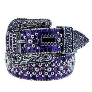 Ceinture en strass Bb Simon pour femmes, ceintures de styliste avec strass complets, cadeau de couple amoureux 285v