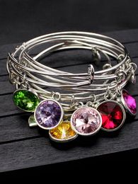 Pulsera llamativa con dije de diamantes de imitación