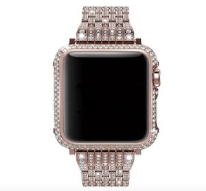 Strass Kristal Diamant Metalen Bezel Beschermhoes Met Luxe Kristal Strass Horlogeband Set Voor Apple Watch Series 4 44mm 40mm7526932