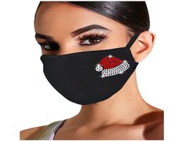 Strass Kristallen Masker voor Vrouwen Wasbaar Kerstmasker Beschermende gezichtsmaskers Vrouwen Antibacteriën Gezichtsbedekking Faceshield1339084