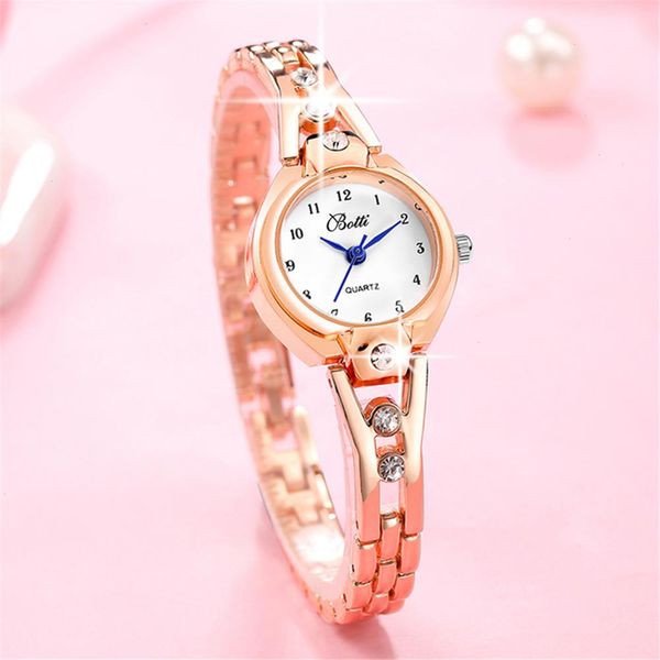 Montre-bracelet à Quartz pour femmes, cadran en strass, en acier, robe de soirée, petits chiffres, exquis, élégant, essentiel, Relogio Feminino