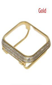 Boîtier en métal strass diamant cristal couvercle de lunette artisanat incrusté boîtier Compatible pour Apple Watch 40mm 44mm série 47280979