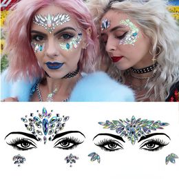 Strass visage bijoux tatouages pour femmes fête maquillage décor diamant visage autocollants 3D auto-adhésif corps sourcil diamant autocollants