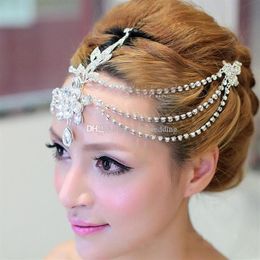 Strass Front Accessoires De Cheveux De Mariée De Luxe Bijoux De Cheveux De Mariage Diadèmes Couronnes Pour Les Mariées Tête De Mariée Pièces En Stock2663