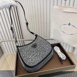 Sac hobo en strass Cleos Designers pour femmes sacs fourre-tout diamants sacs d'épaule en satin embelli les sacs de main de qualité 2022193l