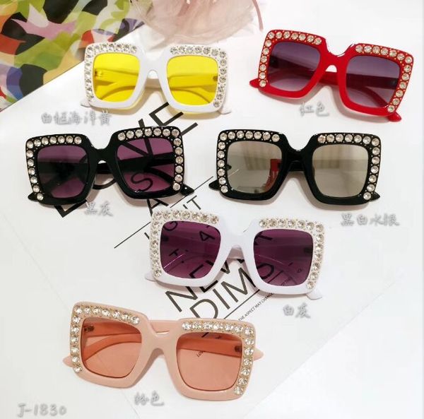 Strass enfants lunettes de soleil carrées lunettes de soleil enfants bébé lunettes de soleil garçons filles lunettes de soleil