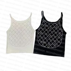 Strass Letter Knits Top Vrouwen Zomer Tank Tops Mouwloos Sneldrogend Vest Designer Gebreide Tops