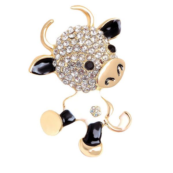 Strass belles broches de bétail femmes hommes émail Animal fête causal broche broches cadeaux