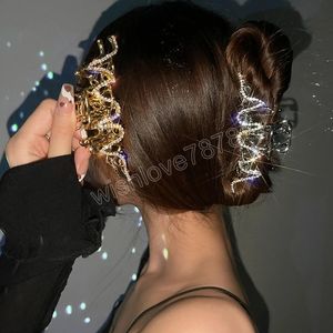 Strass Métal Cheveux Griffe Pinces Pour Femmes Filles Brillant Barrette Épingle À Cheveux Cristal Or Argent Cheveux Accessoires Bijoux Cadeau