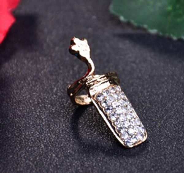 Strass Ongles Anneaux Femmes Anneau De Mode Bijoux Mignon Doigt Anneaux Style Européen En Gros Jewerly Accessoires Cadeau De Noël DHL