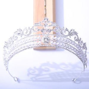 Strass perles coiffures de fête de mariage diadèmes de mariée couronne baroque cristal concours de bal diadème femmes bandeaux accessoires de cheveux