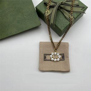 Strass hanger ketting glanzende diamant dubbele letter kettingen hiphop sieraden voor man vrouwen cadeau