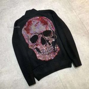 Strass Plein Philipps BEAR Budge Cardigan pour hommes unisexe LS INTARSIA SKULL Hommes PP Pulls pour hommes Sweat-shirt Tricots Lettres Tops Vente en gros