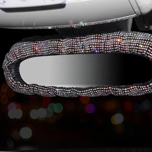 Striegeheersing glanzende achteruitkijkspiegel decor auto interieur accessoires voor vrouwen bling strass achteruitkijkspiegel kristallen diamant u8o6