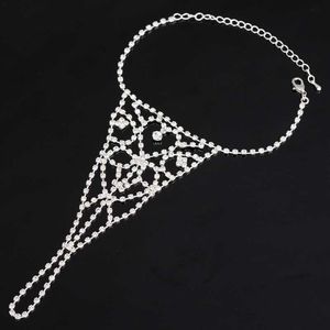 Strass Slave Enkelband Chain Eye Popping Lichaam Sieraden Casual Strand Barefoot Sandaal Verzilverd Voet Enkelbanden voor Vrouwen 230719