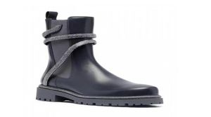 Splasse de serpent enveloppe enveloppant Chunky Half Boots en cuir noir Boots Martin Boots Hourdeux de luxe de luxe Brands 6145470