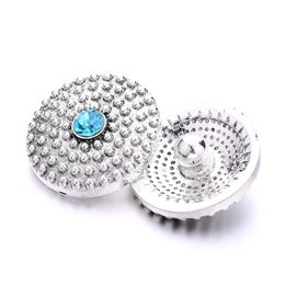 Strass bouton pression bijoux composants argent rétro 18mm boutons pression en métal idéal pour Bracelet Bracelet Noosa B1220