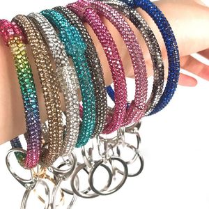 LLavero de pulsera brillante con diamantes de imitación, llavero de aro grande, pulsera ostentosa, joyería para mujer, llaveros, DropShipping M007