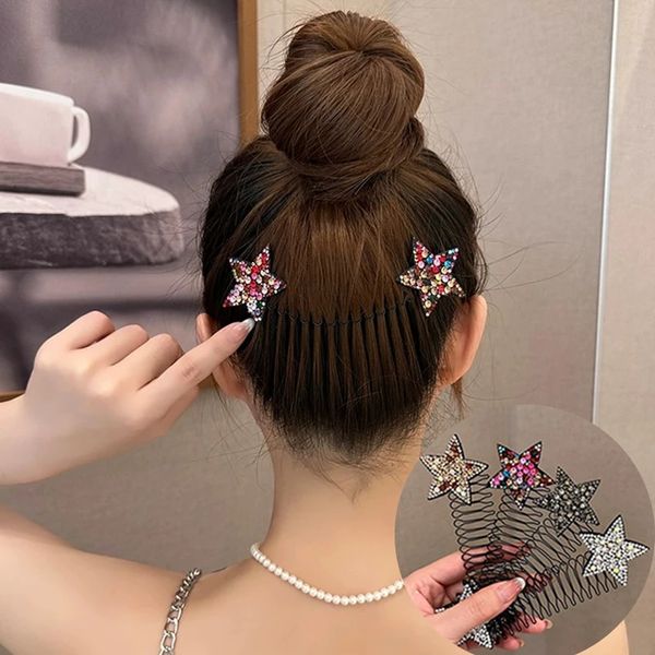 Ramiage étoile invisible Hair Hairpin Hair Adult Tiar Triara Tools Roll Curve Bangs Fixed Insérer des accessoires de style peigne