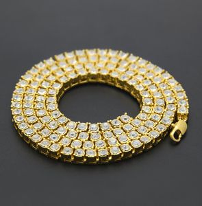 Bracelet de tennis en strass Style HipHop Bracelets de diamants simulés Bling Bling Bijoux Cadeau Or Argent Men039s Punk Bracelet5389765