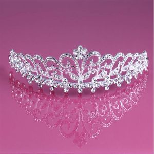 Rhinestone tiara bruiloft haar fascinators hoeden sieraden strass tiara oorrel goedkope hele meisjes avond prom -accessoires ht1187y