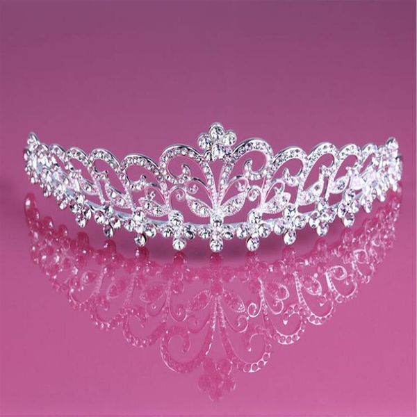 Tiara de diamantes de imitación tocados para el cabello de boda sombreros joyería pendiente de tiara de diamantes de imitación baratos accesorios de fiesta de noche para niñas enteras HT1297S