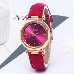 Rhinestone Dameshorloges Mode Exquisite Lederen Casual Luxe Analoge Quartz Crystal Horloges Armband YE1